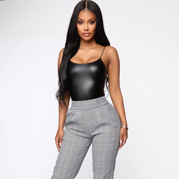 (NWT) Fashion Nova Kiki PU Leather Bodysuit - Purple - Picture 7 of 7